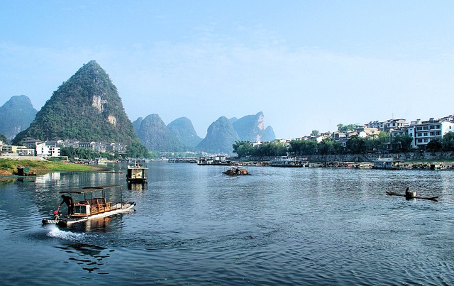 rafts traverse a river in China, symbolizing the country's evolving water management dynamics and growing emphasis on regional cooperation.